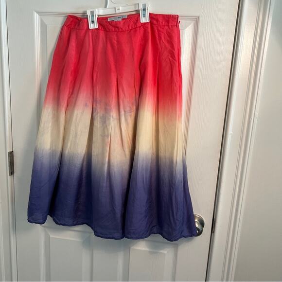 WD NY Silk Skirt Ombré popsicle stick patriot SZ 6 flaw - Picture 5 of 5